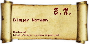 Blayer Norman névjegykártya